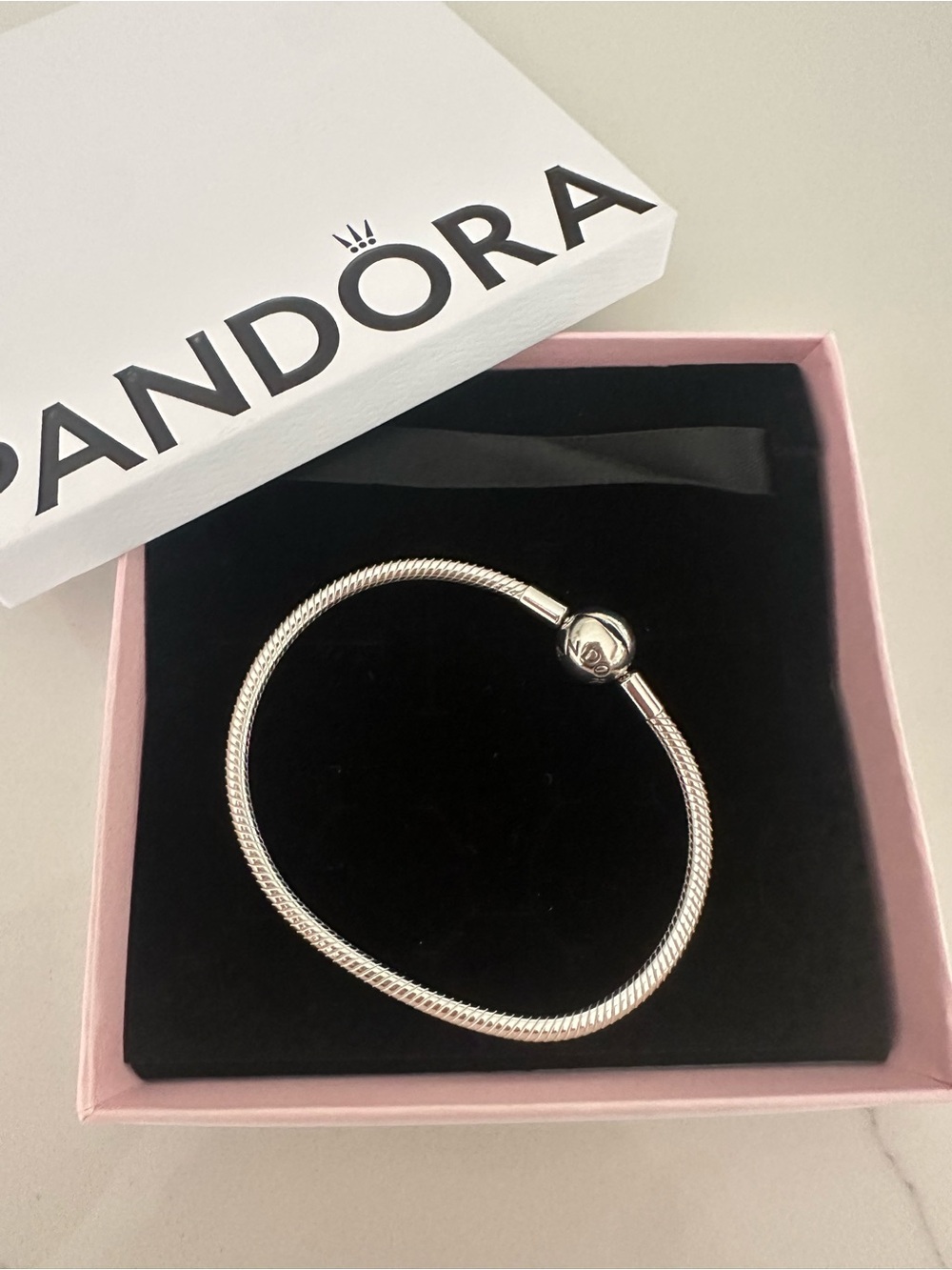NEW PANDORA 7.1in Moments Snake Chain Bracelet Sterling silver